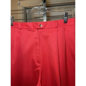 Talbots Women Cropped Pleated‎ Pants High Waist Coral Pink Career Size M